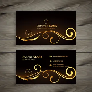 金色条纹褐色名片