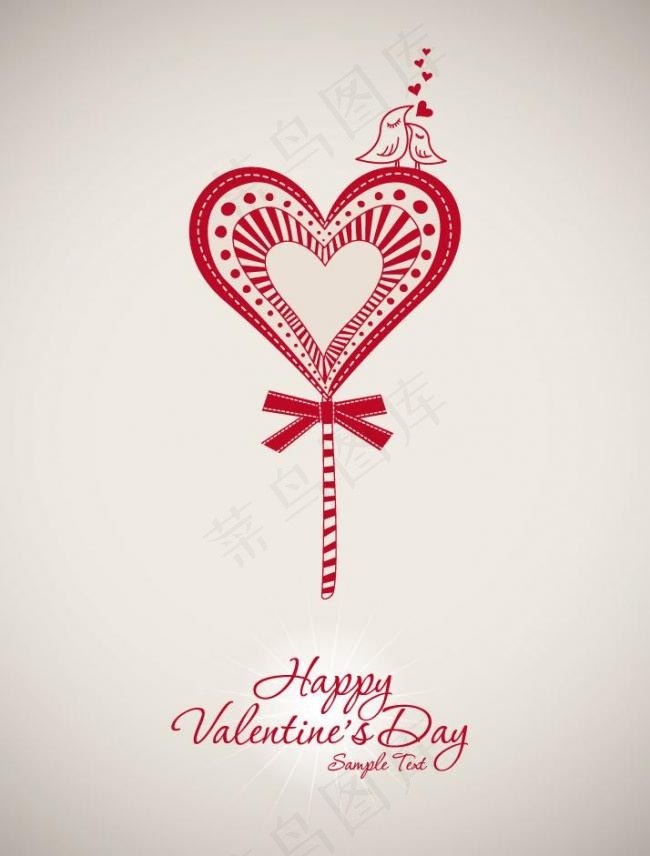 情人节爱情小鸟 爱心花纹图片