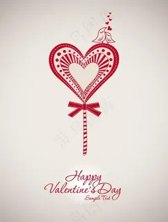 情人节爱情小鸟 爱心花纹图片