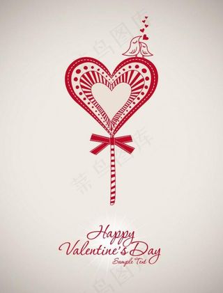 情人节爱情小鸟 爱心花纹图片