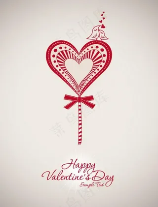 情人节爱情小鸟 爱心花纹图片