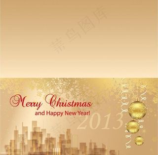 金色圣诞贺卡矢量素材