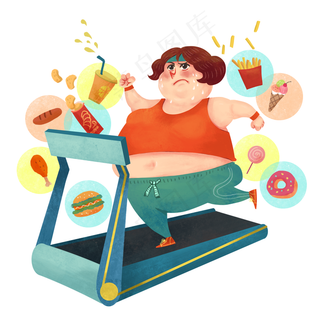 跑步机健身减肥人物跑步机健身减肥人物