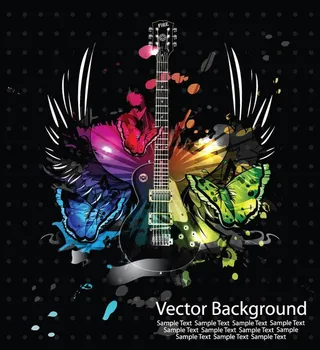 吉他 飞翼 音乐背景图片