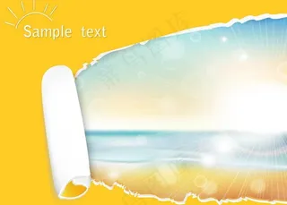 撕纸海洋风景图片