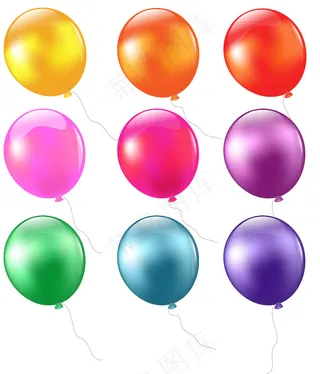 多款彩色气球矢量