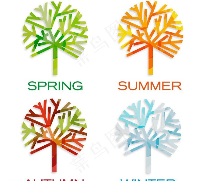 四季树木图片