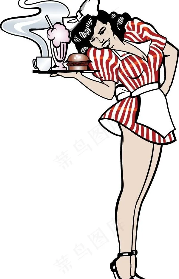 很快的食物招待矢量素材ai矢量模版下载