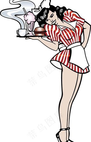 很快的食物招待矢量素材