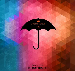 创意雨伞马赛克背景矢量素材