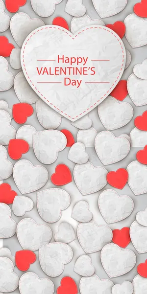 七夕情人节红白桃心矢量