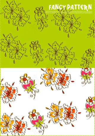 牡丹花纹矢量线条