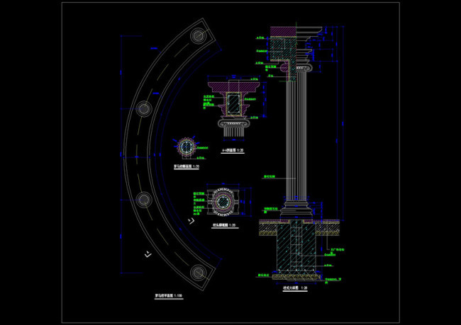 欧式廊柱大样图CAD图纸