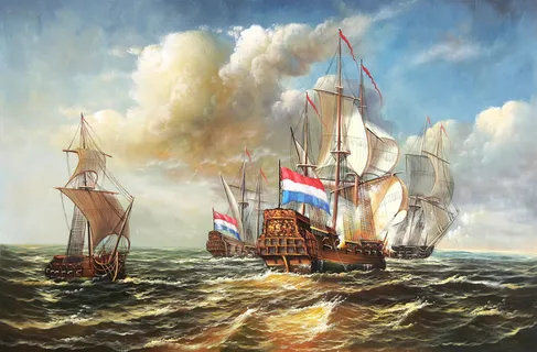 船景油画图片 船景油画图片