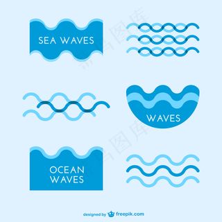 海浪标志模板