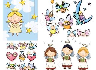 卡通天使矢量素材天使可爱的明星
