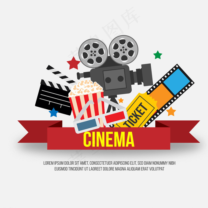 红色电影丝带图片