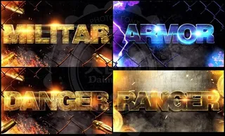 绚丽光线装饰的3D立体字PSD模板