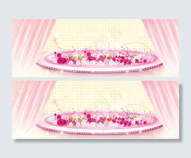 卡通婚纱照简约背景banner　