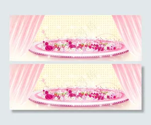 卡通婚纱照简约背景banner　