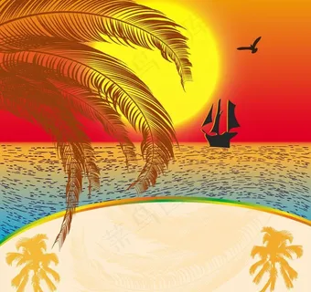 夏日海滩背景图片 夏日海滩背景图片