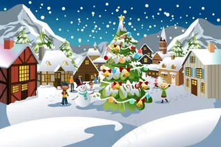 圣诞节场景插画矢量