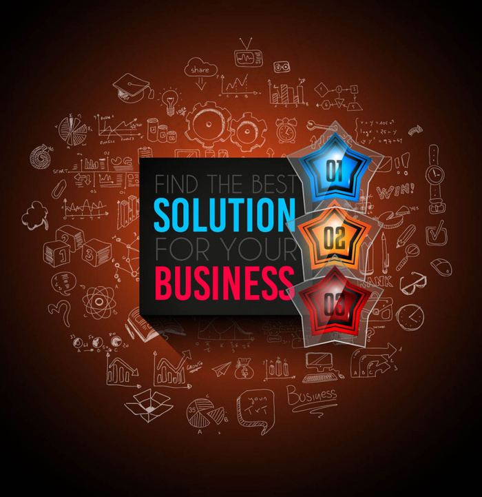 手绘素描商务图标设计矢量素材