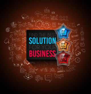 手绘素描商务图标设计矢量素材