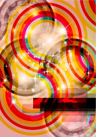 璀璨绚丽圆环背景矢量素材