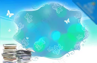 蓝色抽象蝴蝶花纹背景素材