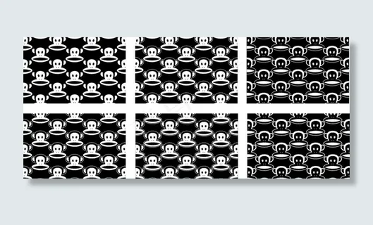 大嘴猴匹印印花图案矢图片