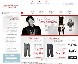 品牌男女服装购物网站模板