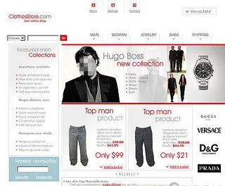 品牌男女服装购物网站模板