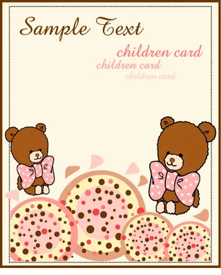 可爱儿童卡片矢量图