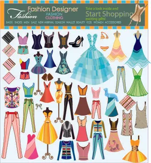 时尚元素与服装矢量04