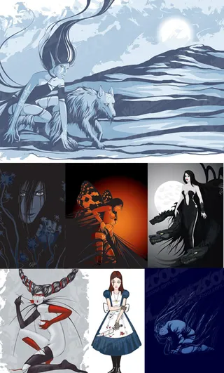 7外国女性插画矢量素材