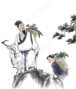 中医古代老中医山间采药中医古代老中医山间采药