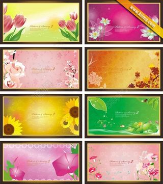 唯美花纹展板背景矢量