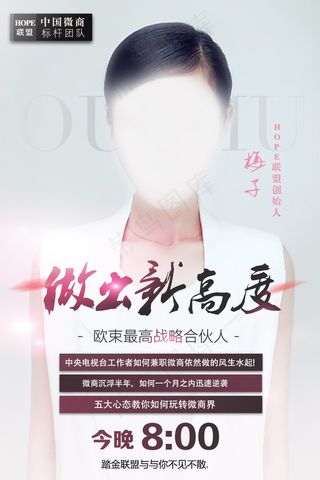 人物海报 时尚 大气微商讲课图 开课海报
