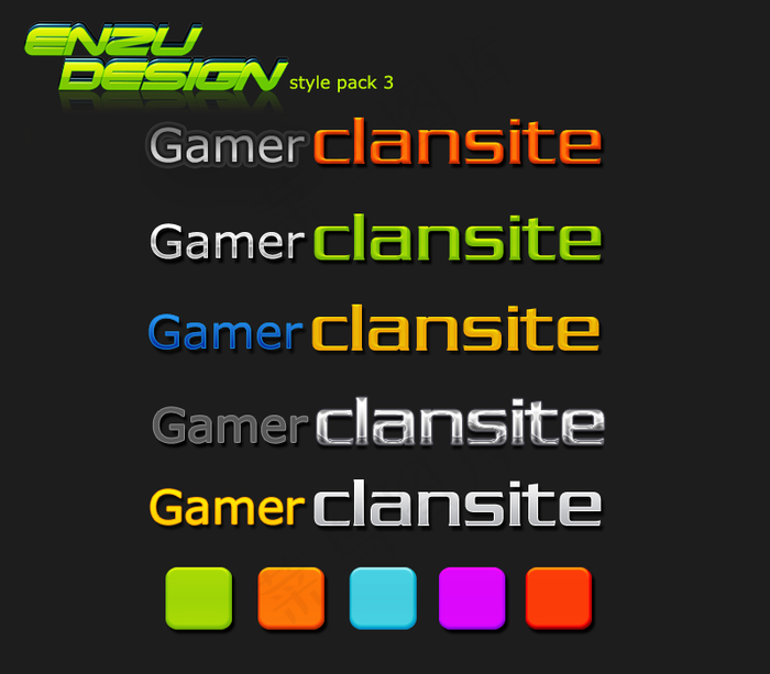 一组五彩晶莹的PS样式