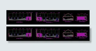 美容学校四楼多功能厅装修CAD立面...