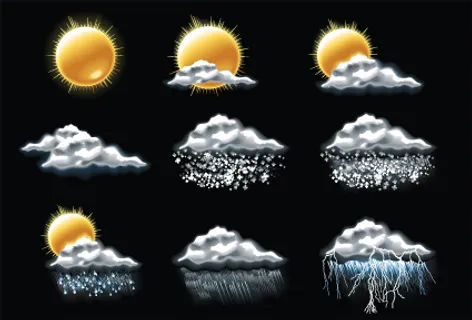 各种不同的天气图标矢量集05