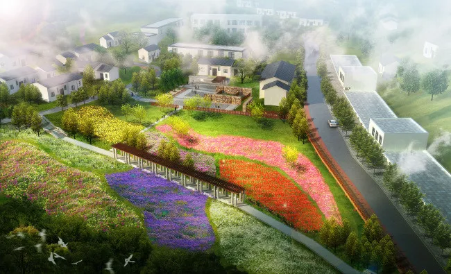 日景鸟瞰景观效果图