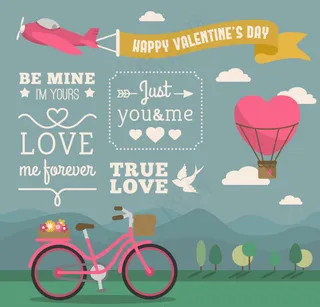创意情人节元素矢量图