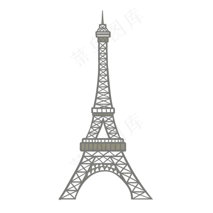 灰色的巴黎铁塔建筑