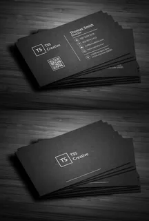 精致简洁黑色名片设计模板二维码