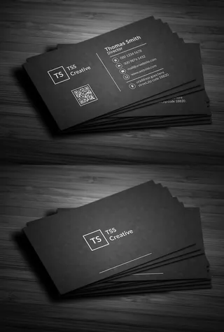 精致简洁黑色名片设计模板二维码