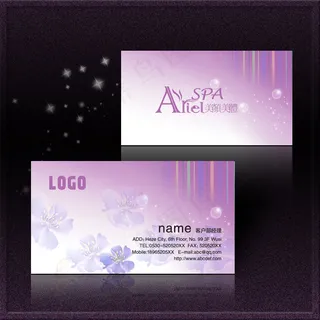 淡雅简洁 美容美发名片PSD模板下...