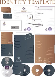 2套简单企业VI模板矢量素材