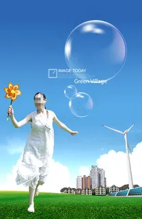 高清PSD分层素材大风车